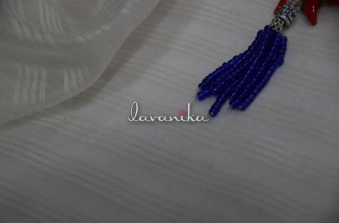 Dyeable pure Organza Fabric with Resham Stripe DnoPRS02RFD